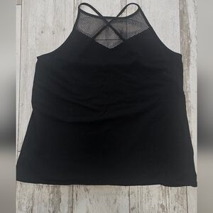 Torrid Black Cotton-Spandex Blend Top Racerback Mesh Tank 4X
